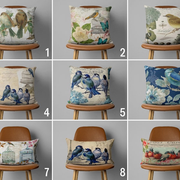 Bird Pillow Cover Etsy