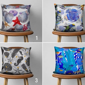 Beach House Pillow Case, Nautical Cushion Cover, Marine Throw Pillow Cover, Coastal House Decor, Cover Only, 20x20 18x18 16x16 Pillows