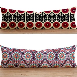 Ethnic Lumbar Pillow Cover, Authentic Bolster Pillow Case, Mandala Long Pillow Cover, Any Size Pillow, Custom Pillows, Cover Only, 14x36