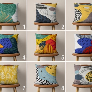 Colorful Abstract Pillow Case, Modern Art Cushion Cover, Multicolor Pillow Cover, Farmhouse Decor, Any Custom Size Pillow, Boho Home Decor