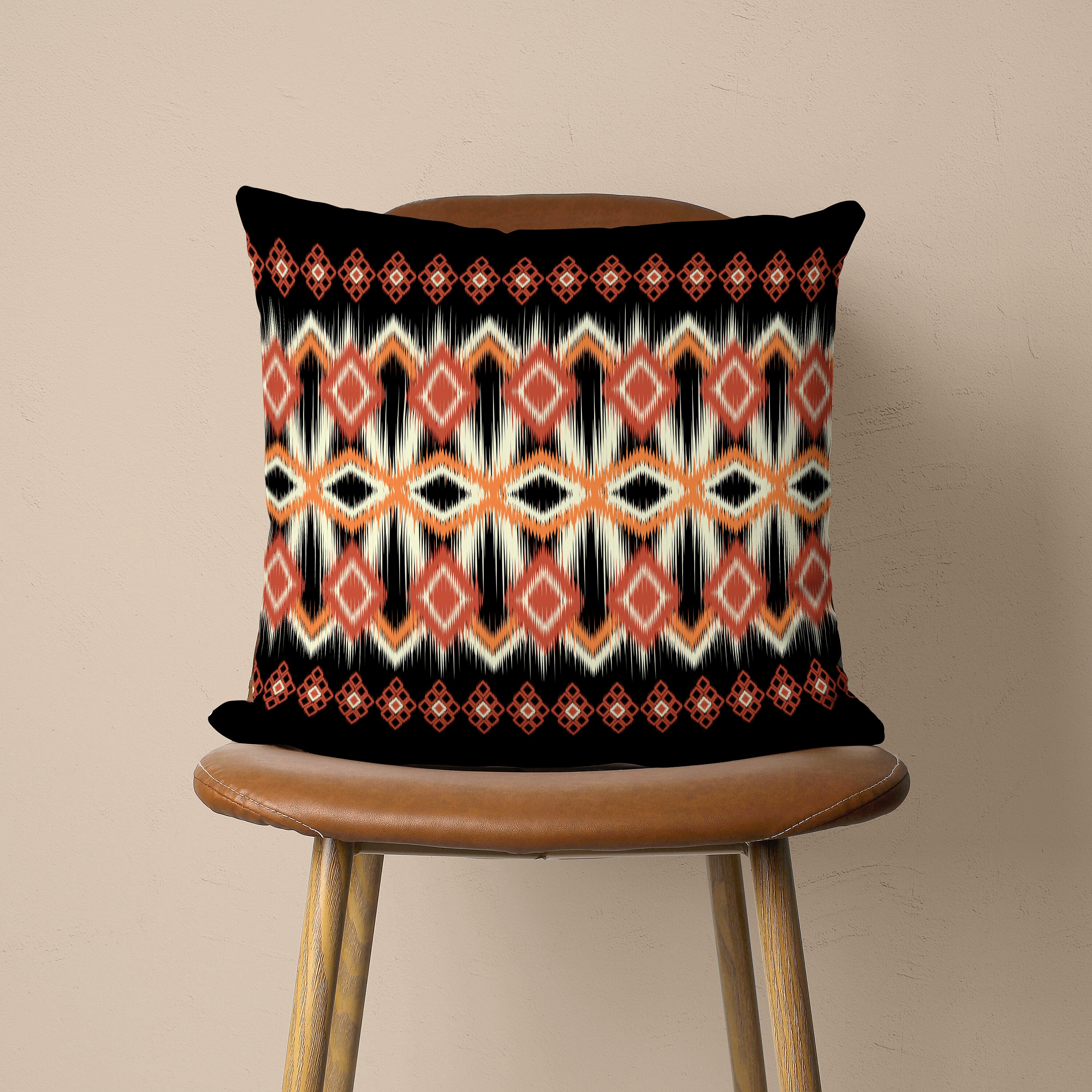 WoGuangis Elegante federa per cuscino con stampa azteca etnica americana nativa sud-occidentale cuscini cineserie chic cuscini decorazione per la casa federe per divano sedia auto 45,7 x 45,7 cm