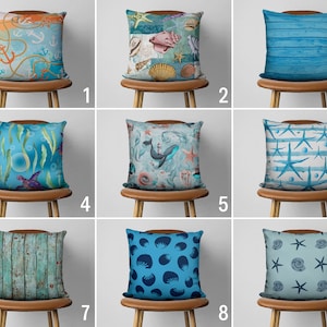 Coastal Vivid Blue Lumbar Pillow Case, Nautical & Marine Cushion Cover, Beach House Throw Pillow Cover, Any Size Pillow, Cover Only 18x18