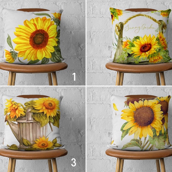 Sunflower Pillow Cover Etsy
