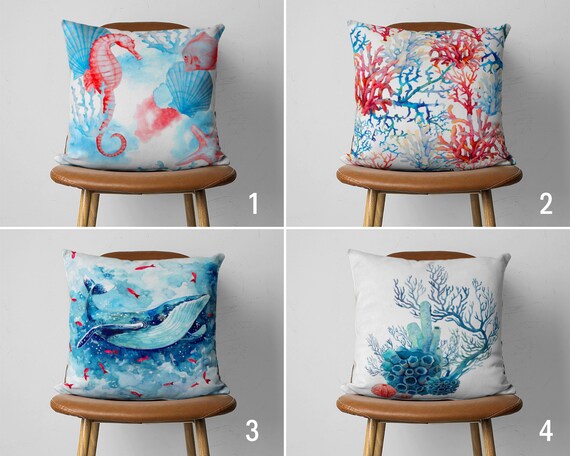 Coral beach throw pillows hotsell