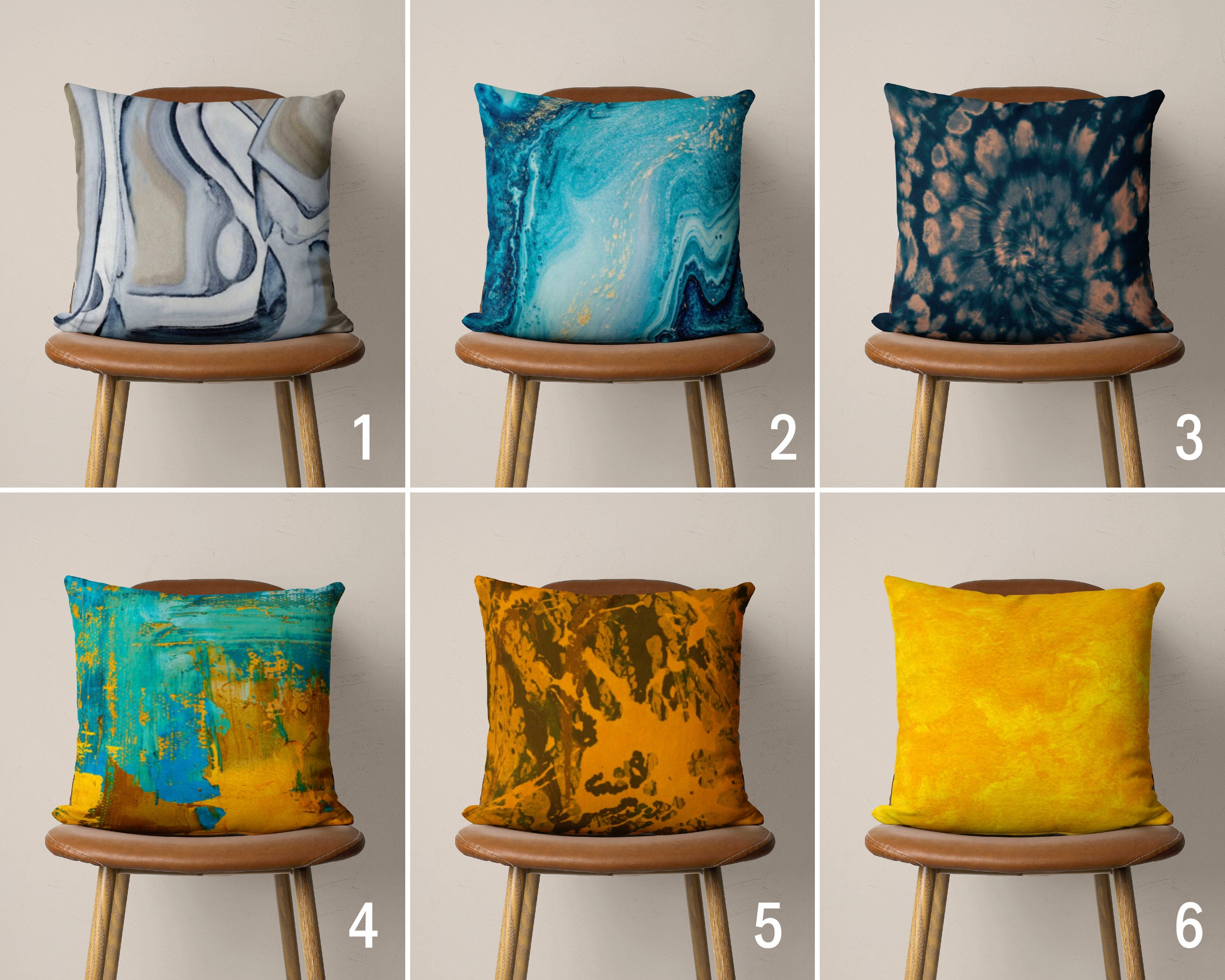 Blue Marble Throw Pillow Etsy Canada