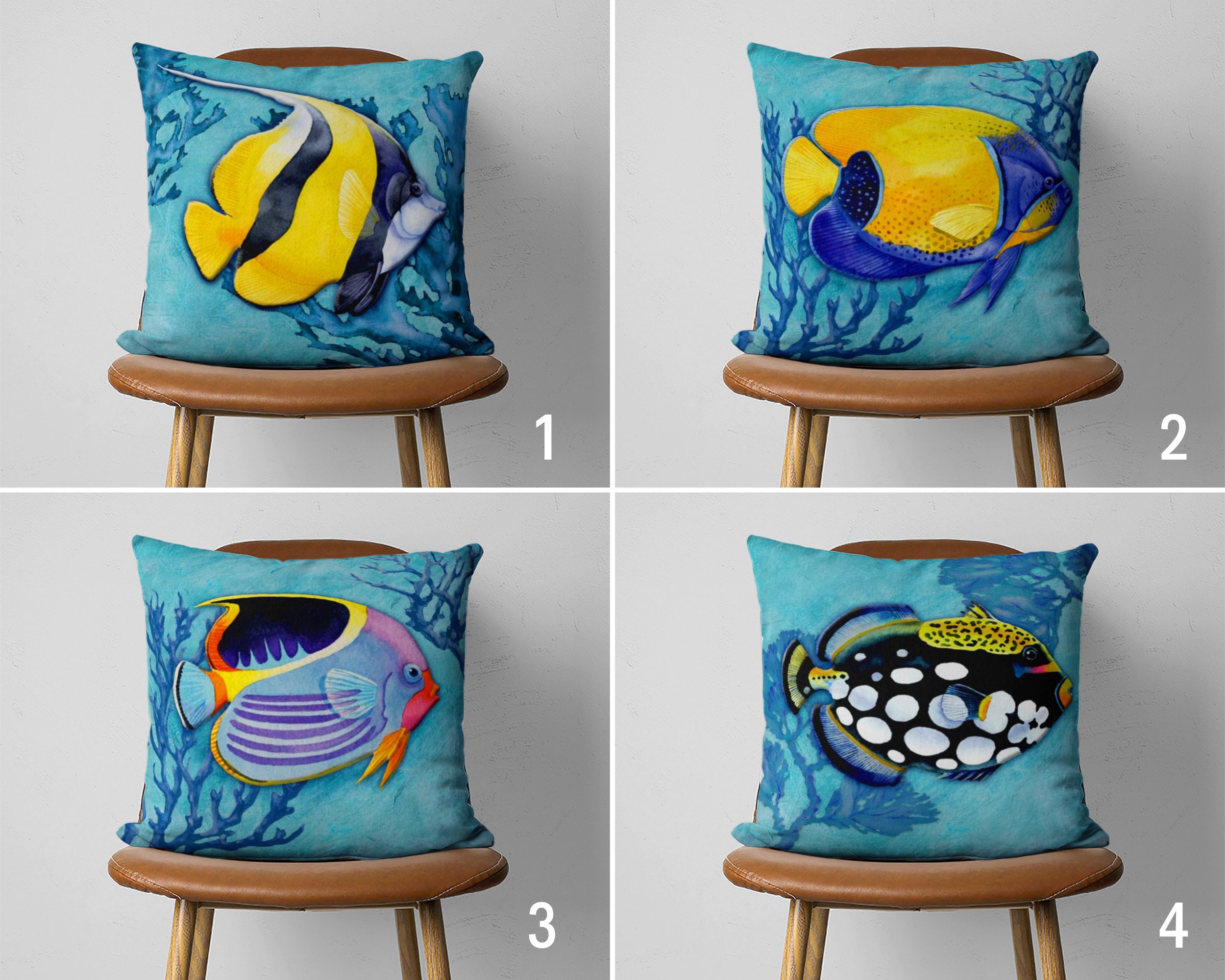 AOYEGO Vintage Fish Throw Pillow Cover - 12x20 Inch Cotton Linen, Double-Sided Print (Insert Not Included) - View #8