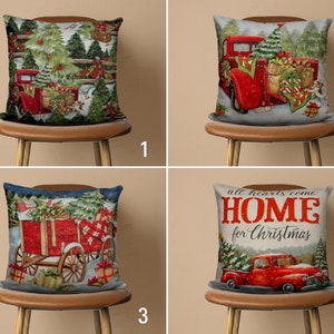 Accogliente fodera per cuscino invernale, fodera per cuscino per auto rossa, federa per cuscino lombare di Natale, decorazioni per la casa Noel, regalo di Capodanno, cuscino fatto a mano
