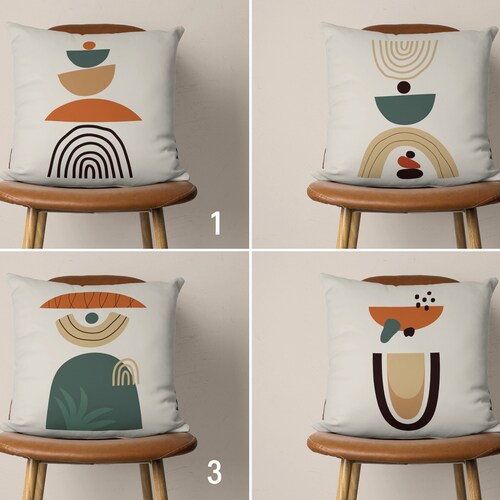 Mid Century Modern Pillow Cover Boho Abstract Pillow Case Etsy Canada