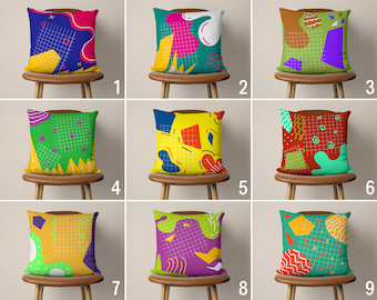 Modern Abstract Pillow Cover, Bright Colorful Cushion Cover, Vibrant & Vivid Throw Pillow Case, Any Size Pillow Covers, 24x24 28x28 16x16