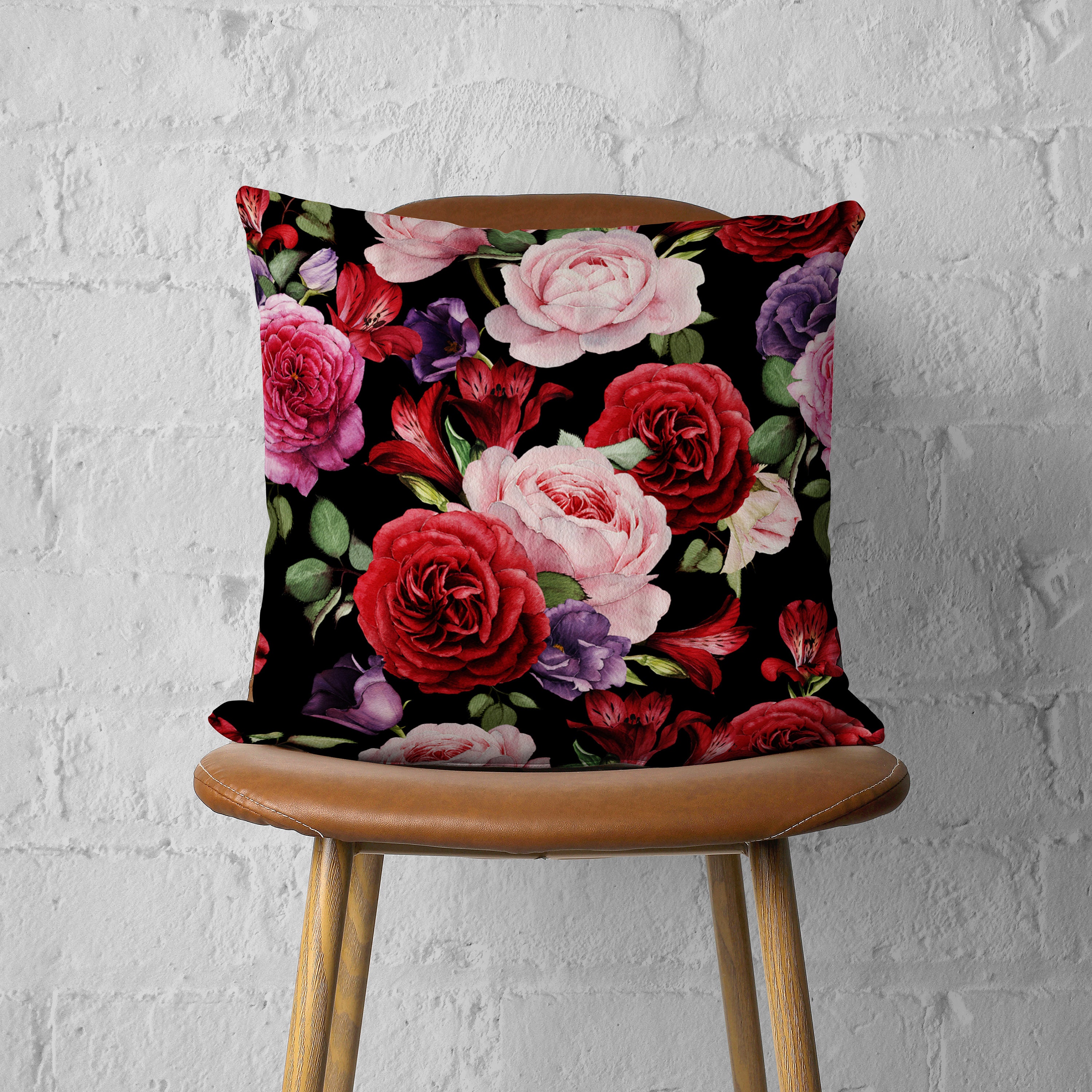 Lot De 2 Taies D'oreiller 40x60 Cm En Velours - Motif Fleurs Recto Verso - Fermeture éclair Cachée - Décoration Salon, Canapé