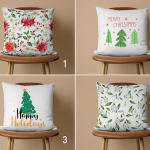 Federa per cuscino floreale di buon Natale, fodera per cuscino di buone feste, federa per cuscino di albero di pino e bucaneve, regalo Noel, arredamento per la casa invernale