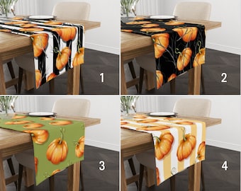 Kürbis Tischläufer, Herbst Küchenläufer, Orange Kürbisse Tischdecke, jede Größe Läufer, Küchentextilien, Tischwäsche, Herbst Dekore