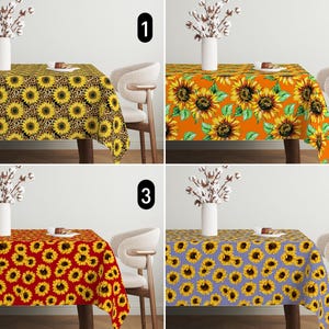 Mantel de girasol, mantel rústico con flores botánicas, mantel bohemio personalizado con flores de verano y otoño, decoración acogedora de casa de campo