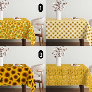 Autumn Sunflowers Tablecloth, Rustic Botanical Floral Fall Tablecloth, Boho Yellow Countryside Flowers Tablecloth, Thanksgiving Table Decor