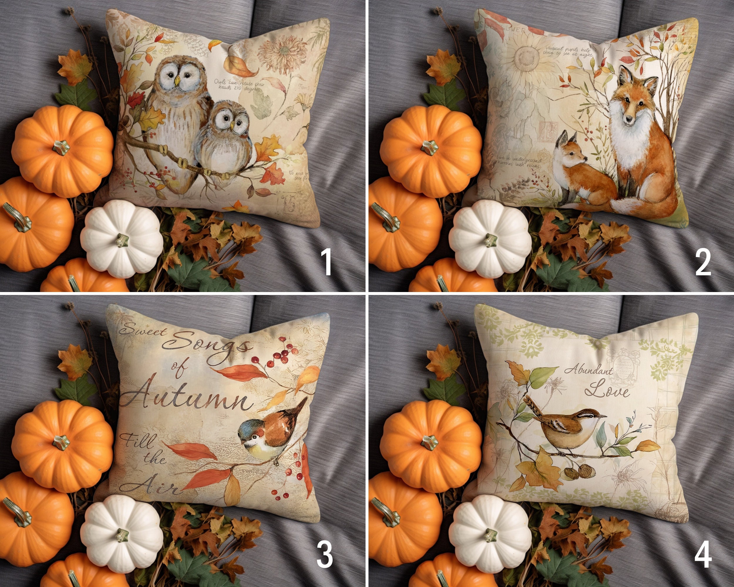 Fall Coastal Indoor Outdoor Pillow Cover, Embroidered Pumpkin with Fringed Trim, Neutral Tan, 20x20