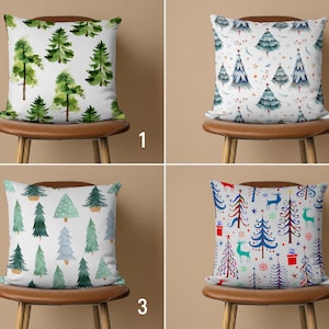 Fodera per cuscino in albero di pino, fodera per cuscino per alberi di Natale, federa per cuscino invernale e natalizia, decorazione per la casa di campagna, cuscino di qualsiasi dimensione, decorazione floreale