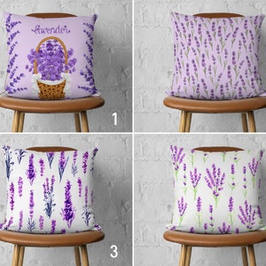 Lavender Flower Pillow Cover, Lilac Floral Cushion Cover, Violet & Purple Throw Pillow Case, Decorative Cushion, Euro Sham Cover, 12x12