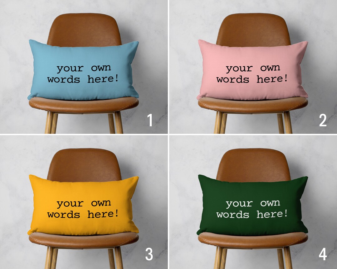 Your Text Here Pillow Cover Personalized Quotes Cushion Etsy