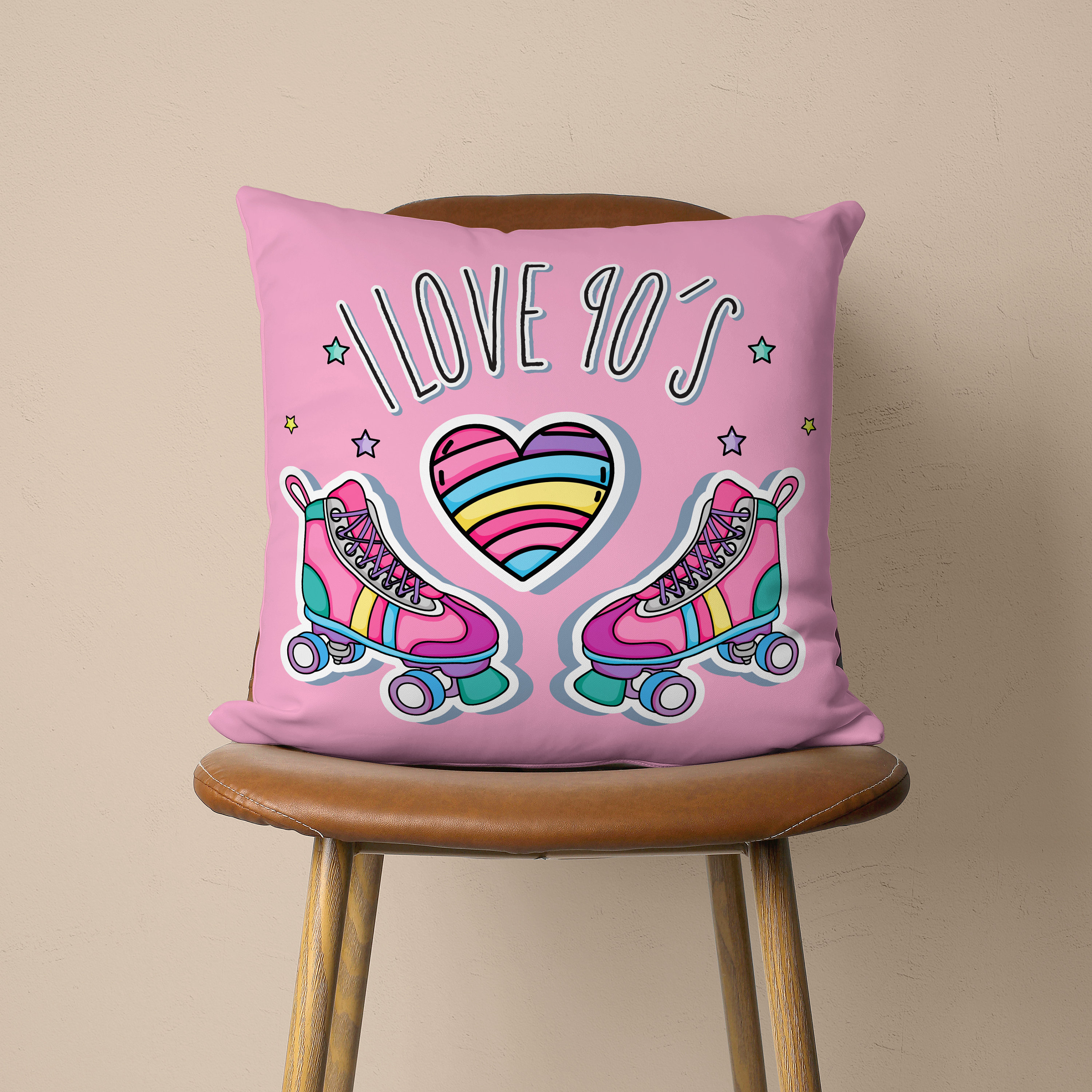 90's Love Pillow Cover, 90's Cushion Cover, Retro Pillow