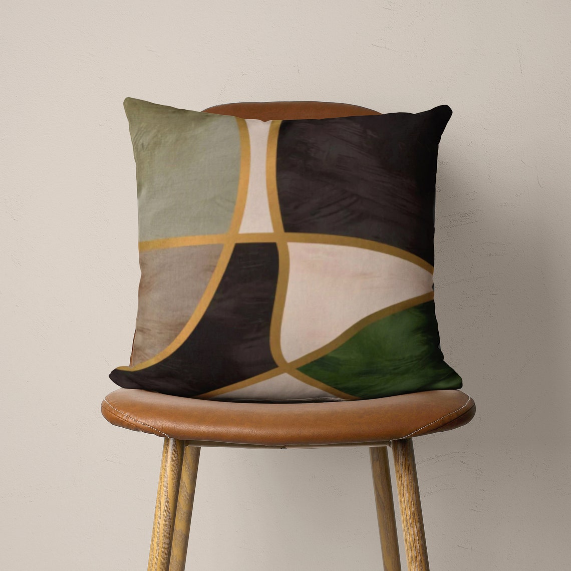 Abstract Green Boho Pillow Covers Bohemian Cushion Cover Etsy