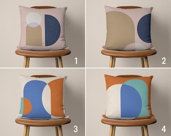 Modern Pillow Covers, Mid Century Cushion Cover, Boho & Abstract Throw Pillow Case, Living Room Decor, Any Size Pillow, Euro Pillow Sham