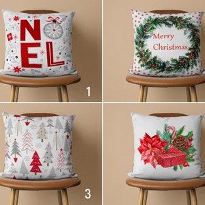 Federa per cuscino Noel, Federa per cuscino Pino e Buon Natale, Federa per cuscino lombare per il tempo innevato, Regalo di Natale, Cuscino di qualsiasi dimensione, 18x18