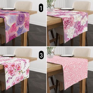 Pink Rose & Peony Flowers Table Runner, Floral Table Runner, Summer Spring Tablecloth, Romantic Gift, Elegant Chic Decor, Dining Room Decor