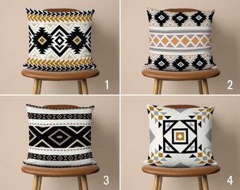 Aztec & Rug Pillow Cover, Southwestern Pillow Case, Ethnic Cushion Cover, Farmhouse Cushion, Boho Home Decor, Any Size Pillow, 20x20 18x18