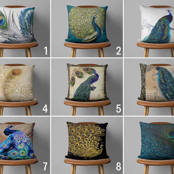 Peacock Pillow Etsy
