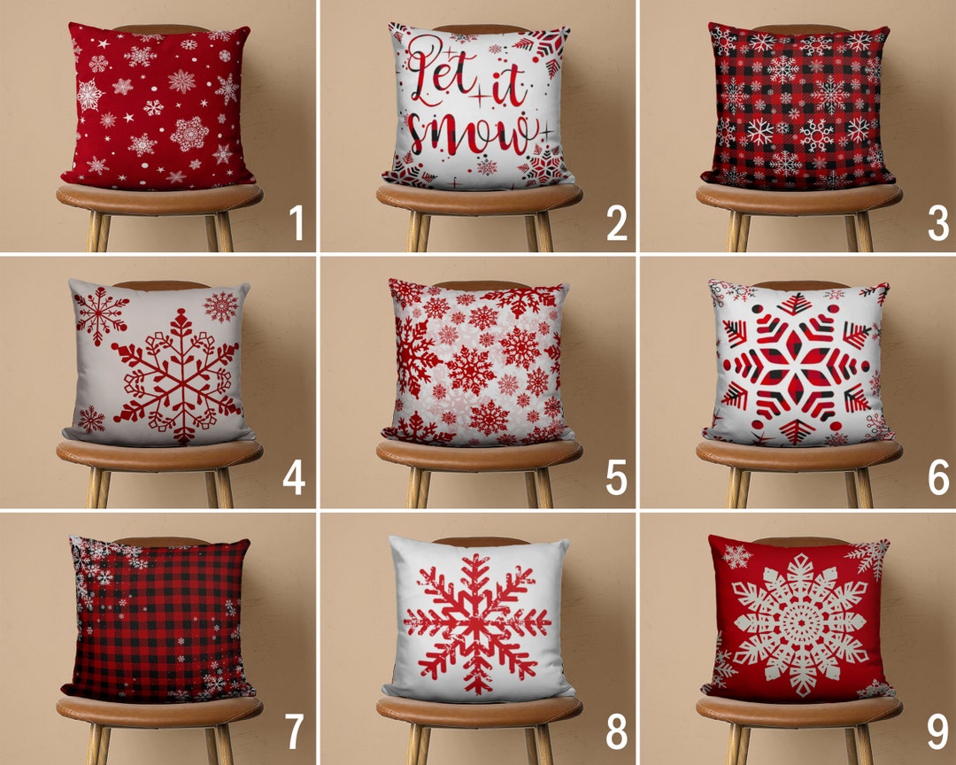 Snowflake Pillow Cover, Winter Pillow Case, Christmas Cushion Cover