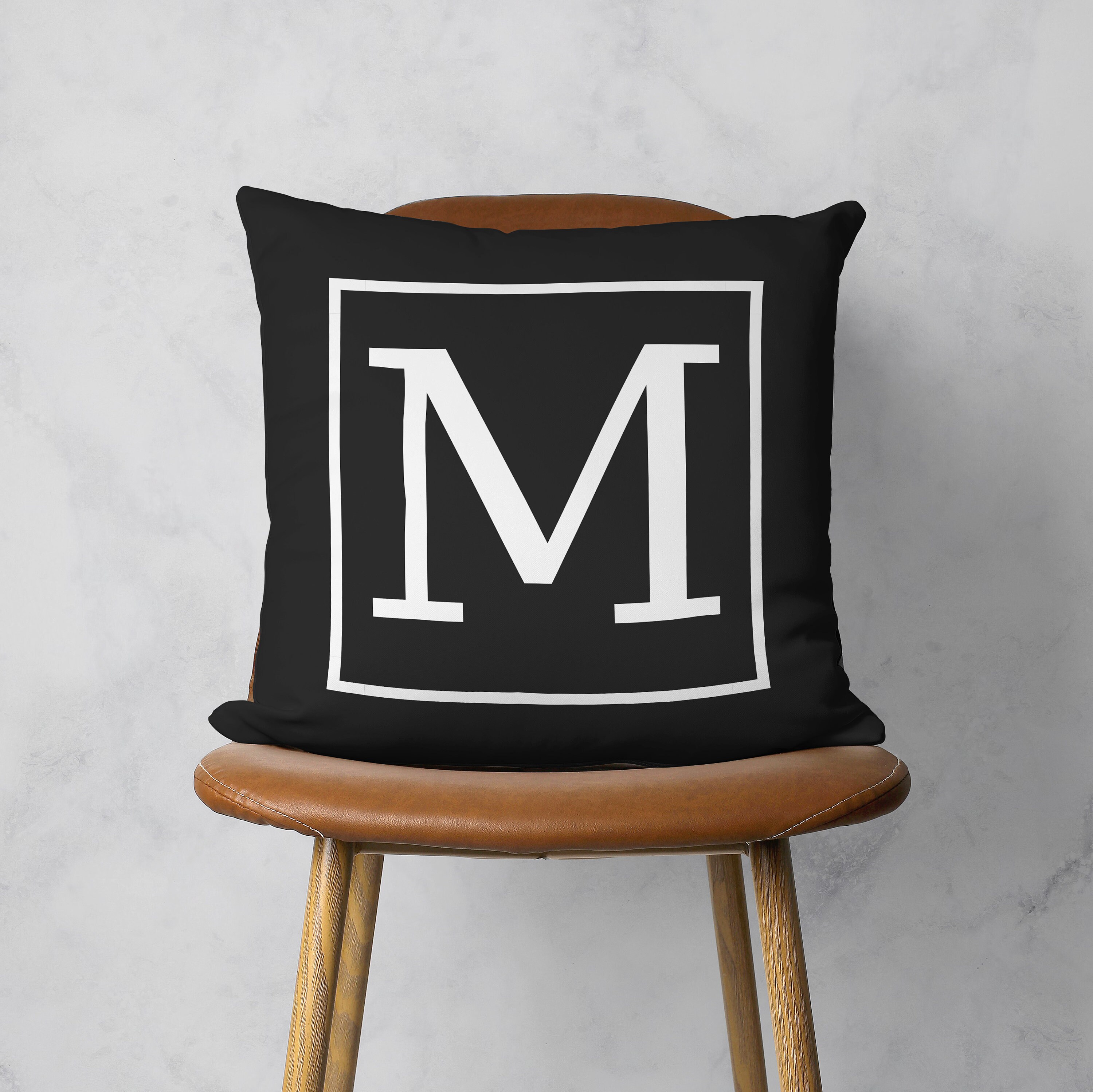 Customized Monogram Pillow Case Personalized Initial Cushion Etsy