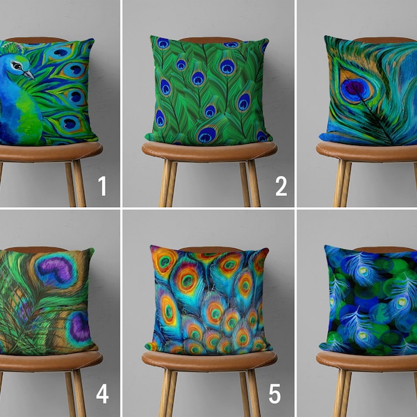 Peacock Pillow Etsy