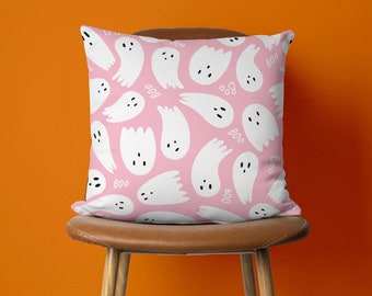 Housses De Coussin Halloween 45x45 Cm - Lot De 2 Motifs Fantôme & Citrouille - Douces Et Lavables Pour Canapé Et Déco D'automne