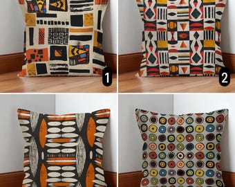 Eclectic Line Art Lumbar Cushion Cover, Vibrant Minimalist Couch Pillow Case, Any Size