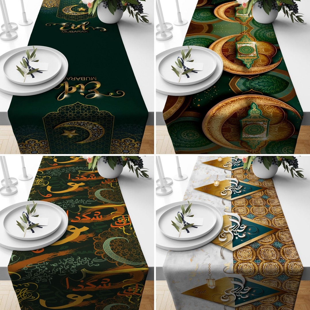 Ramadan Kareem Table Runner, Eid Mubarak Runner, Religious Islamic ...