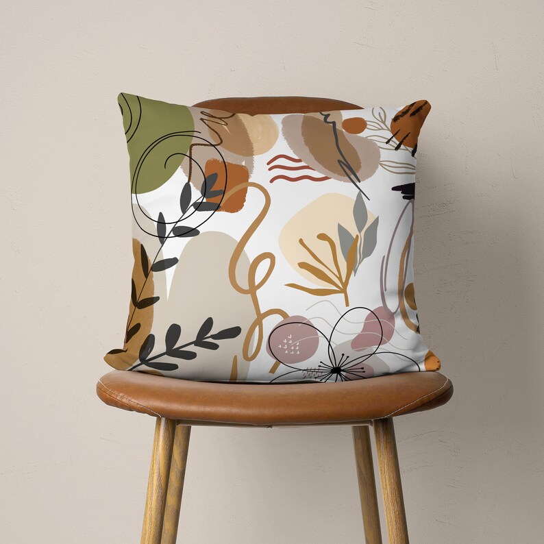 Mid Century Pillow Covers Modern Abstract Cushion Cover Boho Etsy