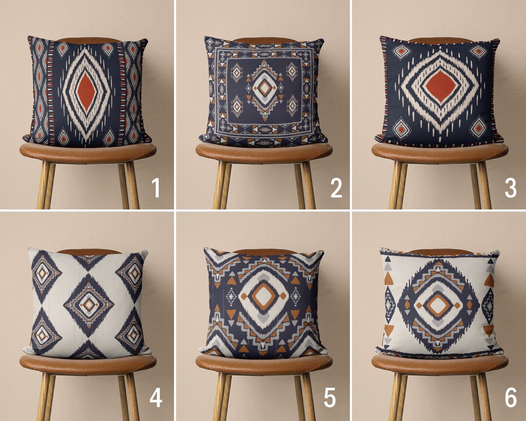 Ikat Design Accent Pillow Cover Ethnic Pattern Pillow Case Etsy