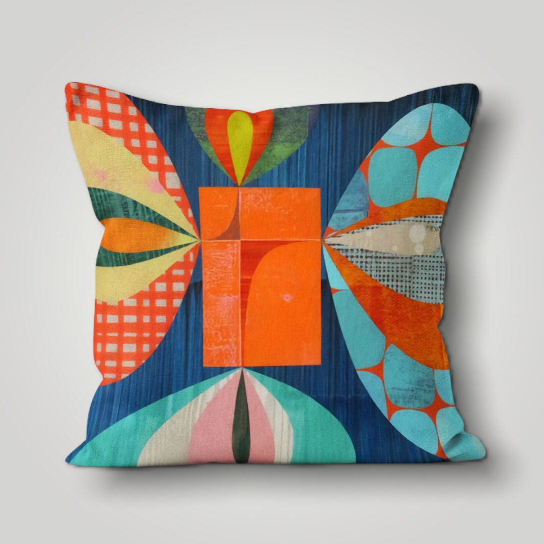 Abstract Colorful Pillow Covers Bright Vivid Multicolored Etsy