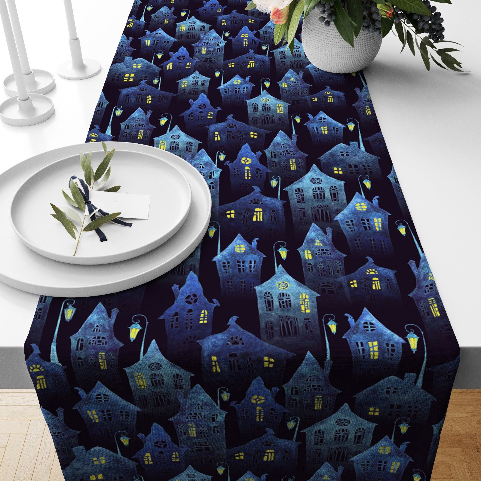 Halloween-Tischläufer Mit Geistern & Kürbissen - 33x152 Cm, Saisonale Deko Für Party Oder Esstisch