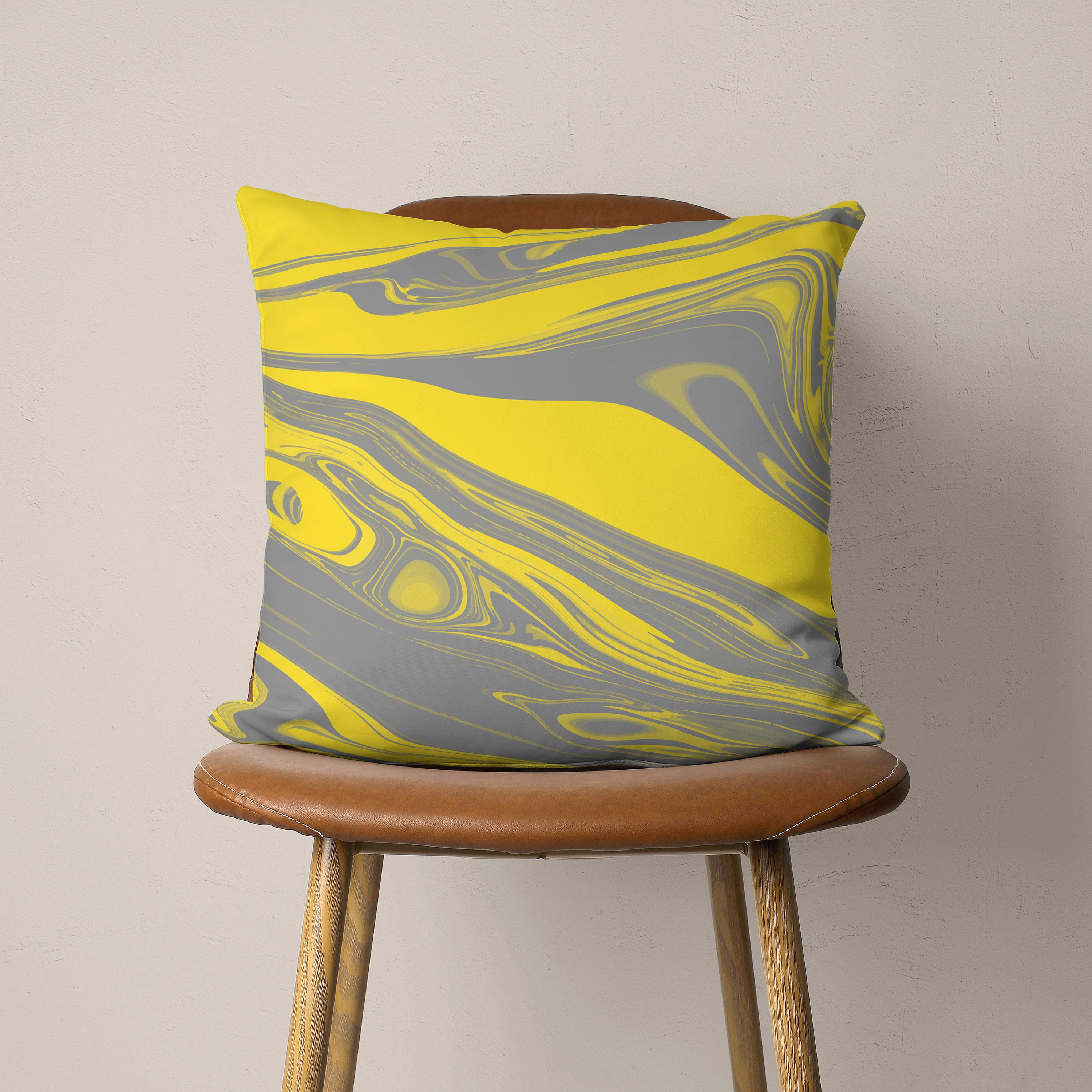 Abstract Yellow & Gray Pillow Case Geometric Pillow Case Etsy Australia