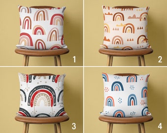 Rainbow Pillow Cover, Kids Cushion Cover, Playroom Pillow Case, Nursery Room Decor, Only Cover, Size Option Pillow, 18x18