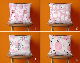 Housses De Coussin Halloween 45x45 Cm - Lot De 2 Motifs Fantôme & Citrouille - Douces Et Lavables Pour Canapé Et Déco D'automne - 4