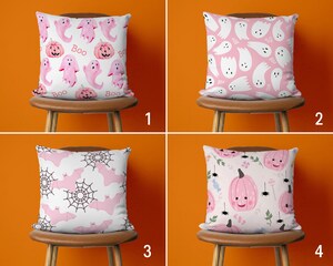 Set De 2 Housses De Coussin Halloween - Motif Fantôme & Citrouille - 45x45 Cm - Polyester Doux - Pour Canapé, Chambre, Fête