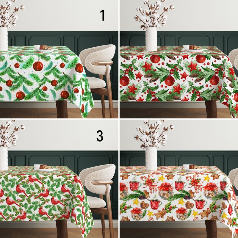 Christmas Tablecloth Etsy