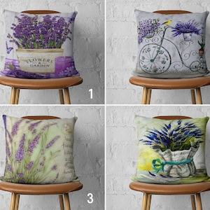 Purple Lavender Pillow Cover, Floral Cushion Cover, Violet Flowers Throw Pillow Case, Lilac Decorative Cushion, Euro Sham Cover, 18x18 14x14