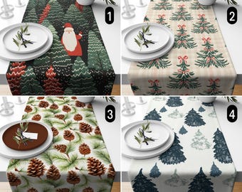 Julgranar bordslöpare, vintergrönt kökslöpare, högtidslöpare tallskog och tallkotte, matrumsdekor, gott nyttårspresent