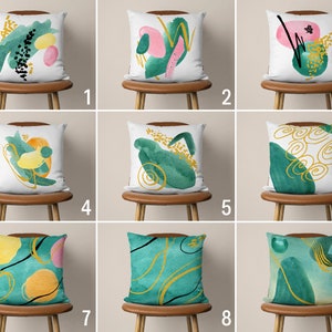 Federa per cuscino astratta verde acqua, fodera per cuscino Boho, fodera per cuscino moderna, cuscino di qualsiasi dimensione, solo copertina, arredamento per camera da letto e soggiorno, 18x18