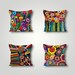 Abstract Bright Colored Pillow Covers, Round Shapes Painting Cushion Cover, Decorative Throw Pillow, Digital Printed Gift 