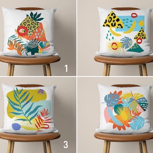 Colorful Abstract Pillow Case, Modern Shapes Art Pillow Cover, Multicolor Vibrant Boho Cushion Cover, Bedroom Decor, All Sizes, 24x24, 18x18