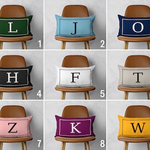 Capa de almofada com letras personalizadas, capa de almofada inicial personalizada, capa de almofada com monograma personalizado, fronha personalizada, 12x20, 14x22, 16x24